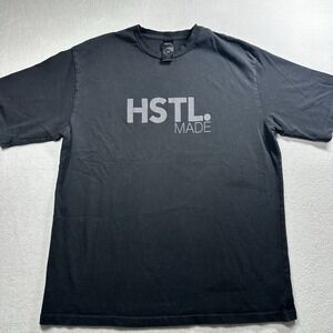 HSTL Made T-Shirt Mens Medium Black Short Sleeve Graphic Logo‎ Streetwear Casual